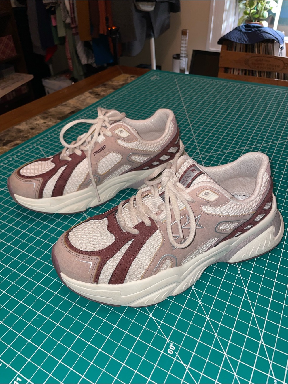 STARTER Women's Chunky Sneakers in blush, merlot and white